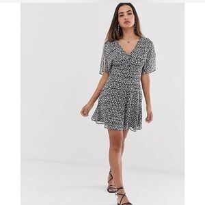 All Saints Ivey Scatter Mini Dress with Tie Waist
